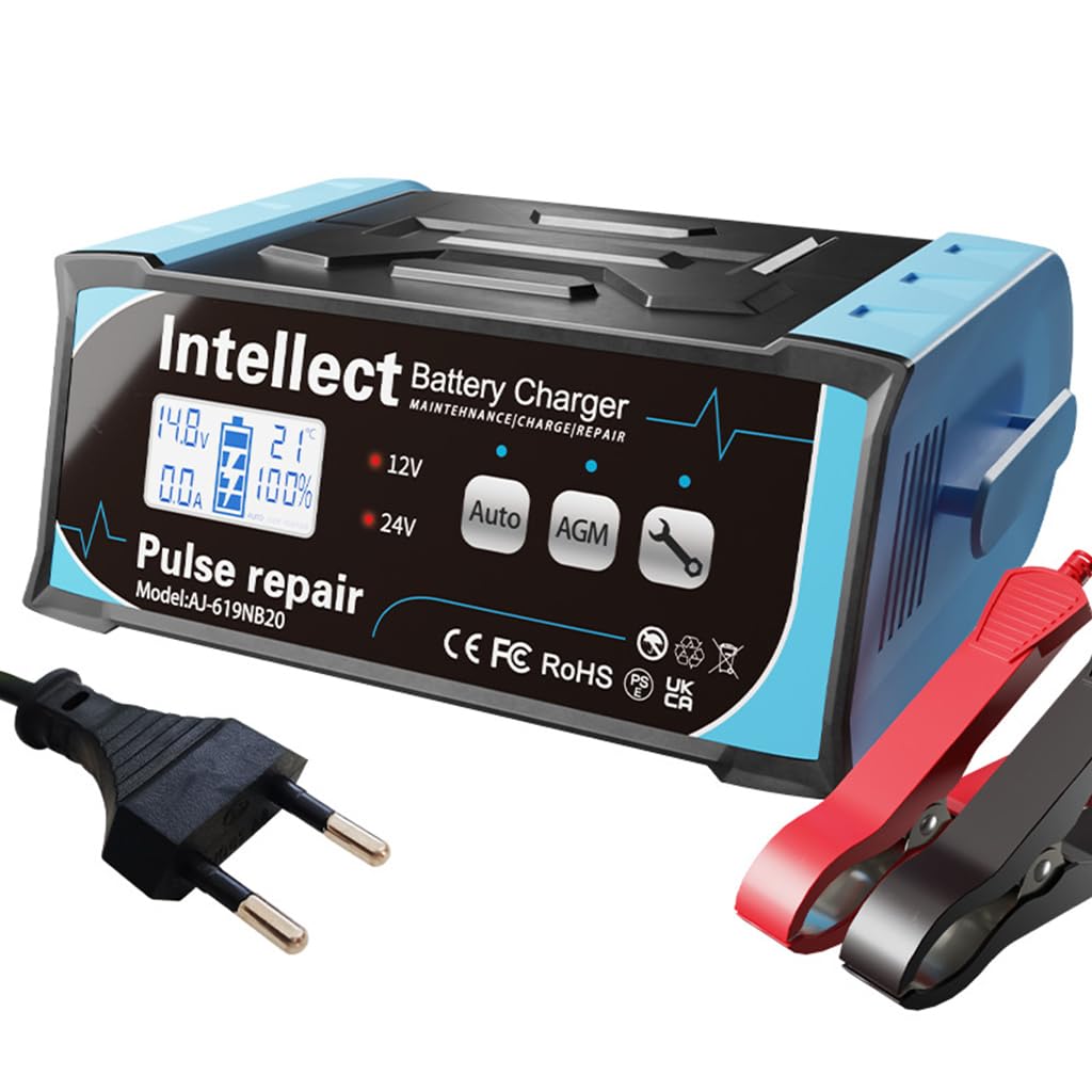STHIRA Battery Charger 12V/24V Intelligent Car Battery Charger Battery Repair Charger Plug and Go Battery Charger LCD Multifunctional Car Battery Charger Portable Battery Charger STHIRA Battery Charger 12V/24V Intelligent Car Battery Charger Battery Repair Charger Plug and Go Battery Charger LCD Multifunctional Car Battery Charger Portable Battery Charger